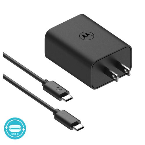 Cargador Motorola 50W salida Duo USB-A y C Turbo con cable