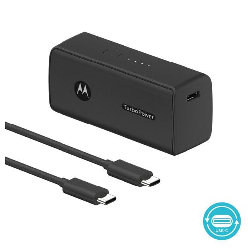 Powerbank MOTOROLA 5000mAh tipo C Carga Rápida con Cable C-C