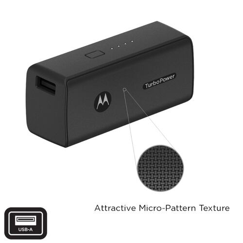 Powerbank MOTOROLA 5000mAh tipo C Carga Rápida con Cable C-C