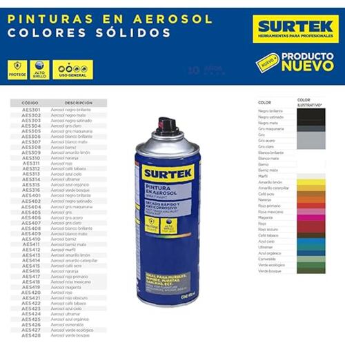 Pintura En Aerosol 400ml Color Rojo AES420 Surtek