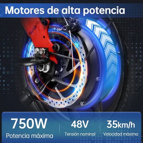 Bicicleta Eléctrica Plegable Honey Whale S6-S Rojo.