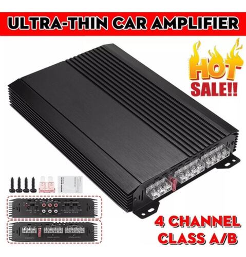 Amplificador De Audio Para Auto, 4 Canales 12.0v Negro .