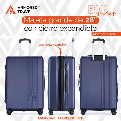 Maleta de viaje grande rígida BIG series 28 - 25kg con cierre expandible ABS doble calibre candado de alta seguridad TSA LOCK Armored travel Shark