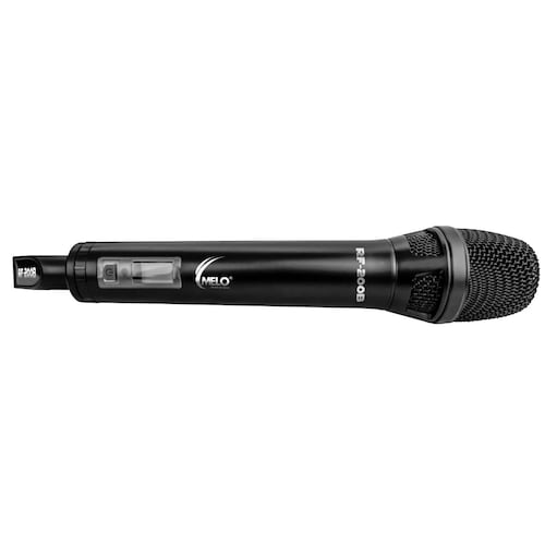 Sistema de Micrófonos MELO RF-200B inalambricos color negro .