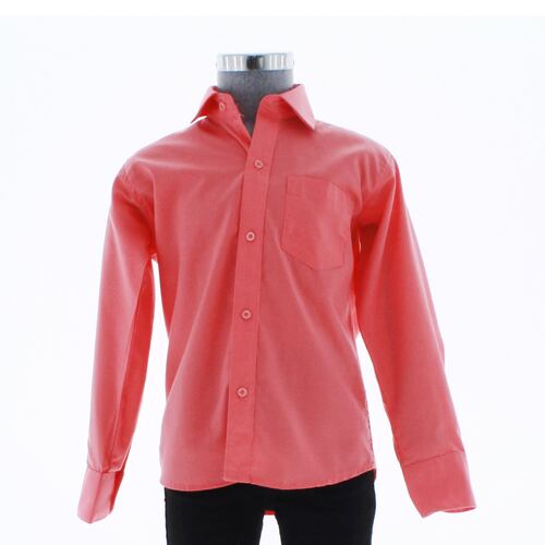 Camisa De Vestir Niño Rosa Coral Manga Larga 3582 2-18 Años...