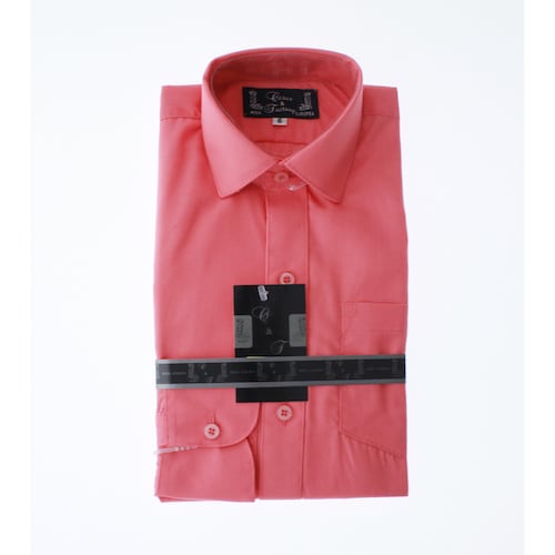 Camisa De Vestir Niño Rosa Coral Manga Larga 3582 2-18 Años...