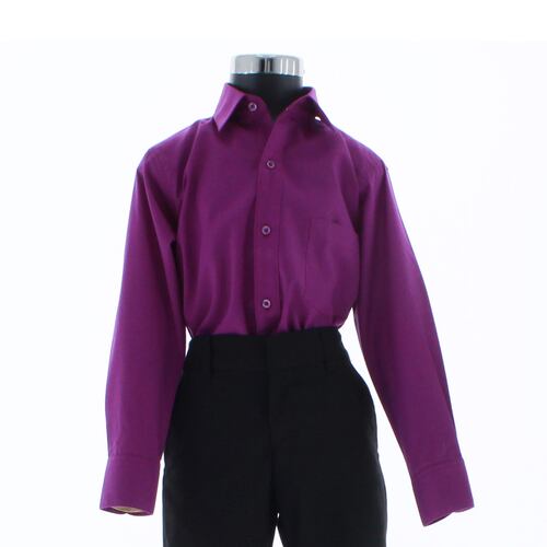 Camisa De Vestir Niño Morado Bugambilia Manga Larga 3589 2-18 Años..