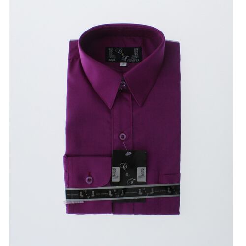 Camisa De Vestir Niño Morado Bugambilia Manga Larga 3589 2-18 Años..