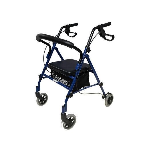 Andadera Andador 4 Ruedas Andafacil Aluminio Plegable Asiento Bolsa.