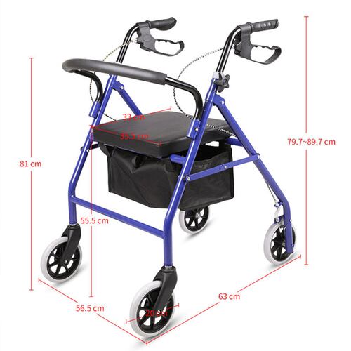 Andadera Andador 4 Ruedas Andafacil Aluminio Plegable Asiento Bolsa.