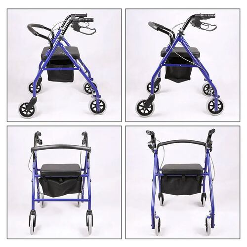Andadera Andador 4 Ruedas Andafacil Aluminio Plegable Asiento Bolsa.