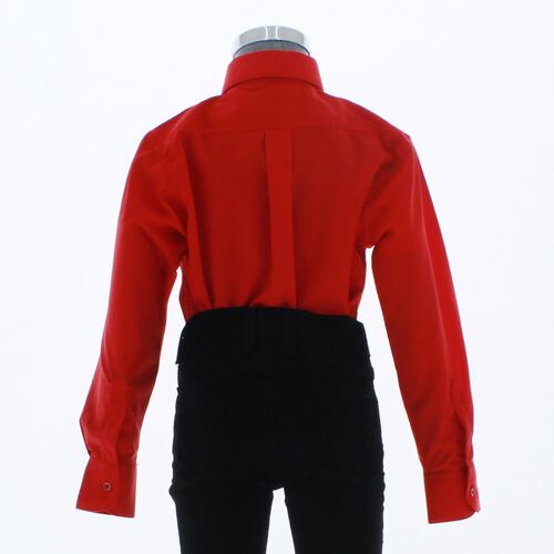 Camisa De Vestir Niño Color Rojo Manga Larga 3592 2-18 Años..