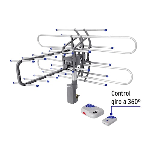 ANTENA AÉREA PARA TV HD GIRATORIA 360 A CONTROL REMOTO VOLTECK