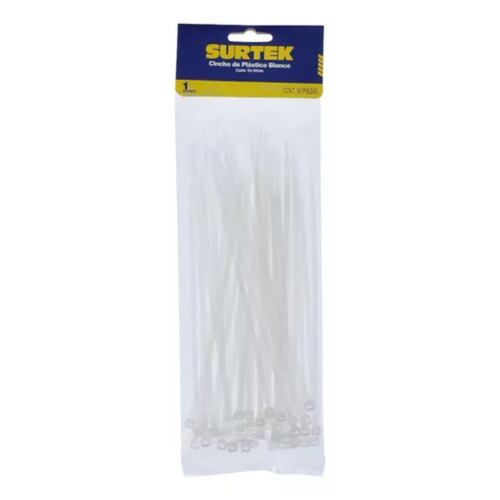 Cincho Plástico 150x3.6mm 50pz Color Natural 114204 Surtek