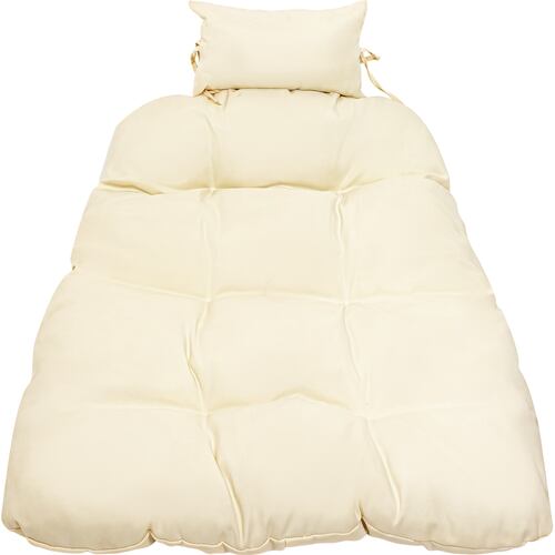 Silla Columpio Colgante Hamaca Jardin Exteriores + Cojines Beige