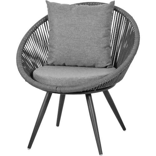Sala Exterior Jardin Terraza 3pz Sillas Modernas Mesa Vidrio Gris.
