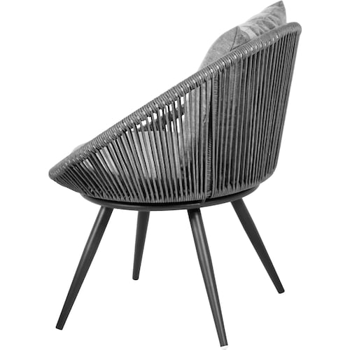 Sala Exterior Jardin Terraza 3pz Sillas Modernas Mesa Vidrio Gris.