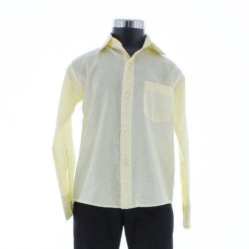 Camisa De Vestir Niño Color Amarillo Paja Manga Larga 3601 2-18 Años...