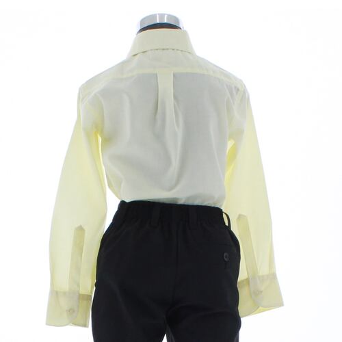 Camisa De Vestir Niño Color Amarillo Paja Manga Larga 3601 2-18 Años...