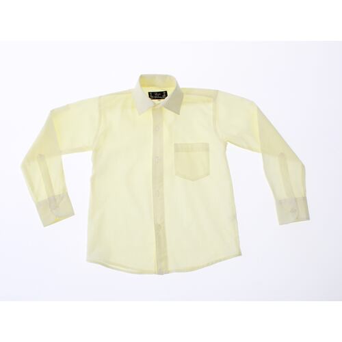 Camisa De Vestir Niño Color Amarillo Paja Manga Larga 3601 2-18 Años...