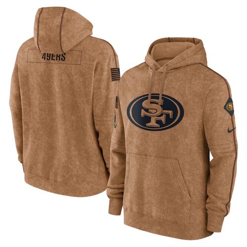 Increible! Sudadera Hoodie San Francisco 49ers Salute to Service Brown Cafe talla S
