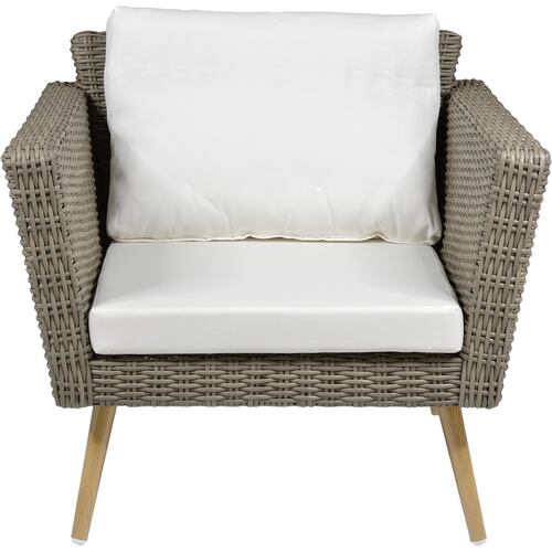 Sala Tipo Rattan Exterior Jardin Patio Terraza 4 Pz Beige