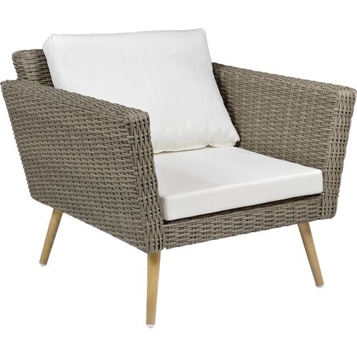 Sala Tipo Rattan Exterior Jardin Patio Terraza 4 Pz Beige