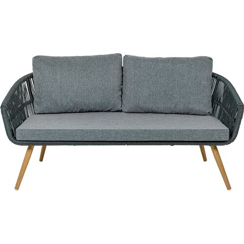 Sala Exterior Jardin Terraza Rattan 5 Pz Doble Mesa Negro 