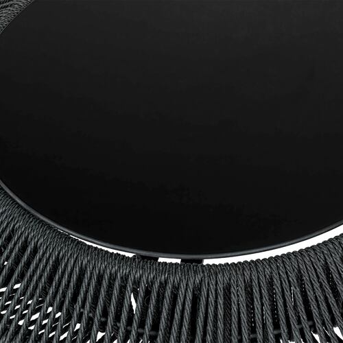 Sala Exterior Jardin Terraza Rattan 5 Pz Doble Mesa Negro 