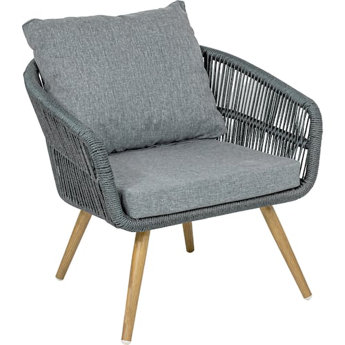 Sala Exterior Jardin Terraza Rattan 5 Pz Doble Mesa Negro 