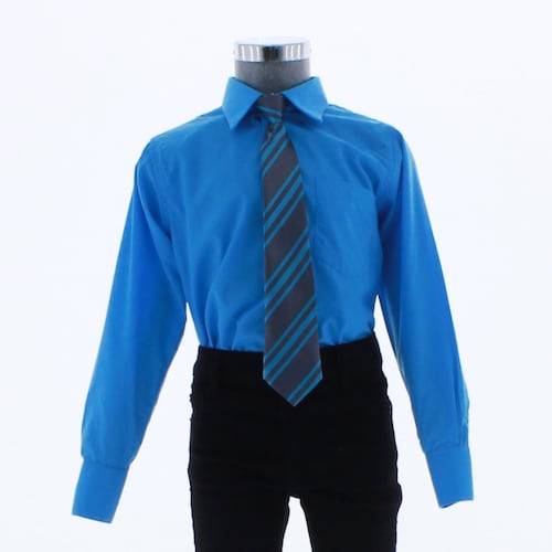 Camisa Azul Turquesa De Vestir para Niño Manga Larga 3610 2-18 Años..
