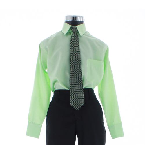 Camisa Verde Menta De Vestir para Niño Manga Larga 3615 2-18 Años..