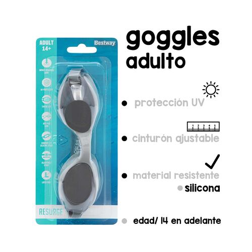 Goggles Para Adulto Natación Ajustables 14 Años Buceo Visor