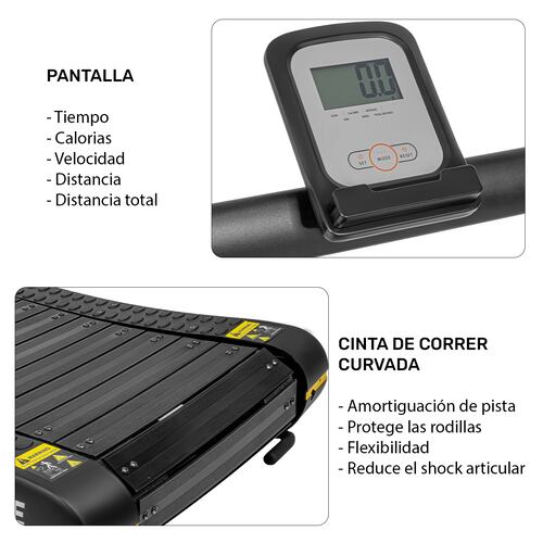 Caminadora Mecanica Curva Gym Alto Rendimiento Negro