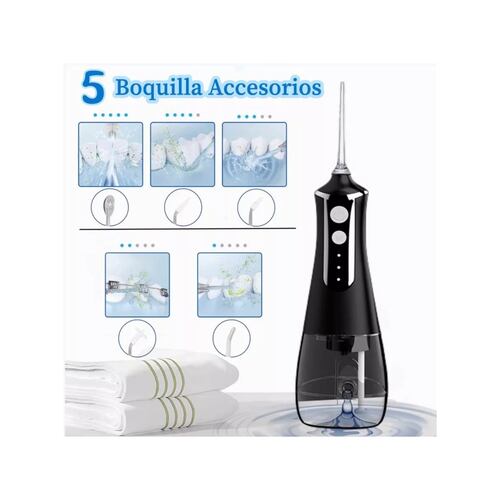 Irrigador Dental Bucal Portátil Recargable,inalambrica Negro