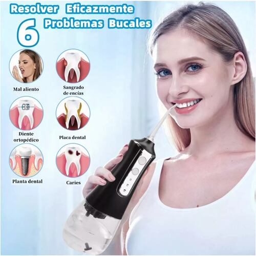 Irrigador Dental Bucal Portátil Recargable,inalambrica Negro