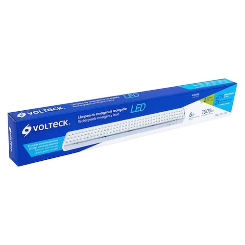Lampara Emergencia Recargable 1000lm, 120 Led, Volteck 43010 Color Blanco