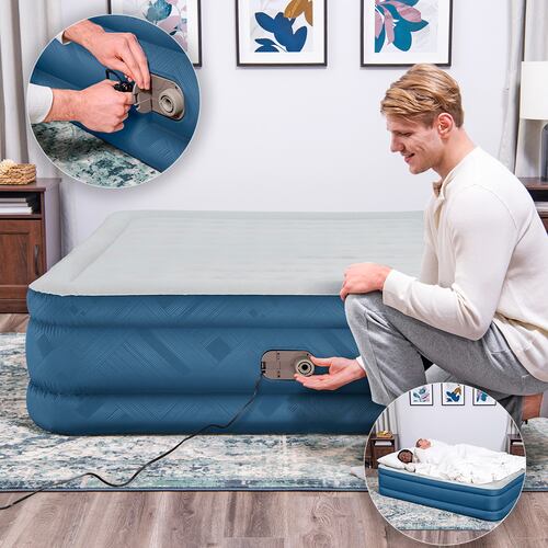 Colchón Inflable Queen Size Cama Aire Con Bomba Integrada
