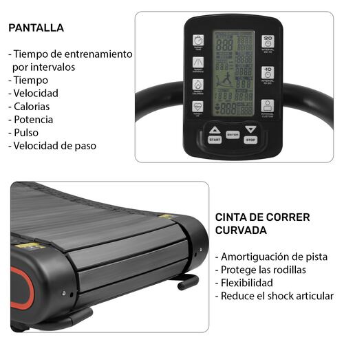 Caminadora Curva Mecanica Centurfit Alto Rendimiento 8 Resistencias