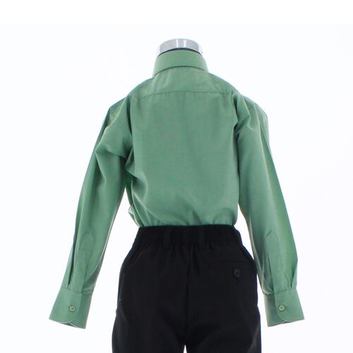 Camisa De Vestir Verde Jade para Niño Manga Larga 3621 2-18 Años..