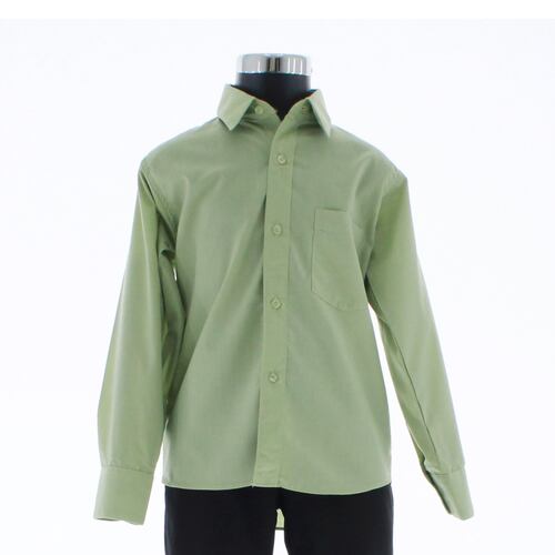 Camisa De Vestir Verde Pistache para Niño Manga Larga 3624 2-18 Años.
