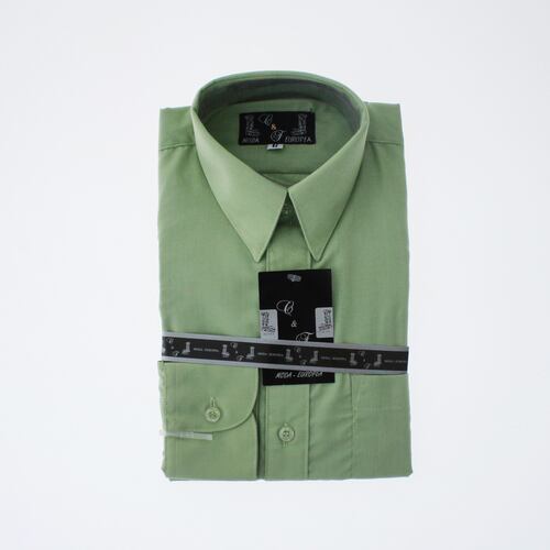 Camisa De Vestir Verde Pistache para Niño Manga Larga 3624 2-18 Años.