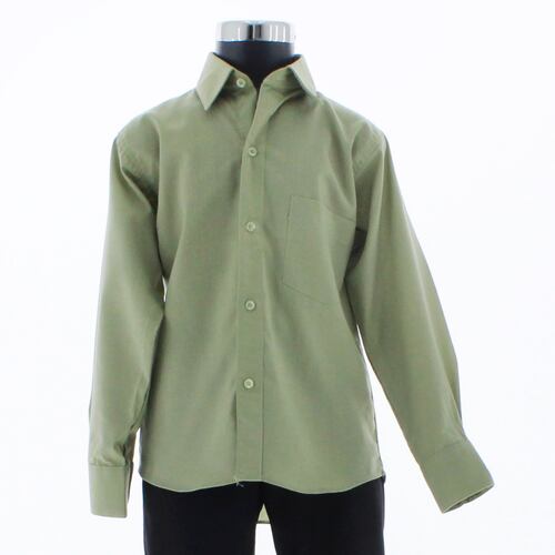 Camisa De Vestir Verde Olivo para Niño Manga Larga 3625 2-18 Años.-