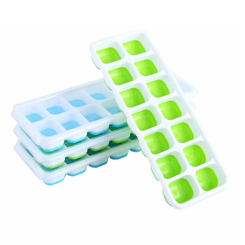 Bandejas De Cubitos Hielo, Molde De Hielo Con Tapa, 4 Juego
