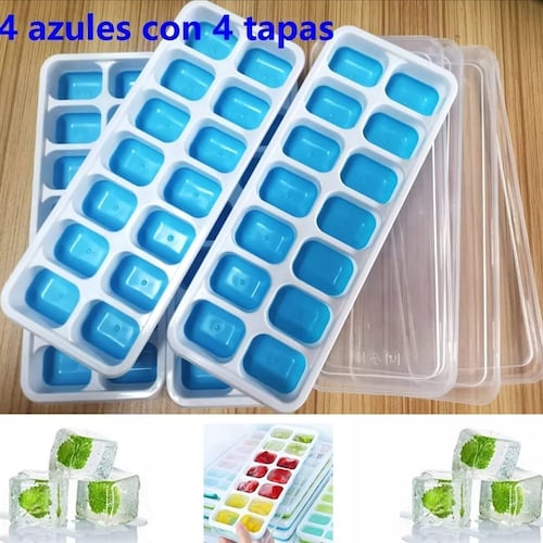 Bandejas De Cubitos Hielo, Molde De Hielo Con Tapa, 4 Juego