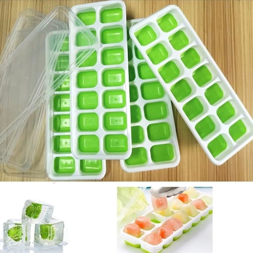 Bandejas De Cubitos Hielo, Molde De Hielo Con Tapa, 4 Juego