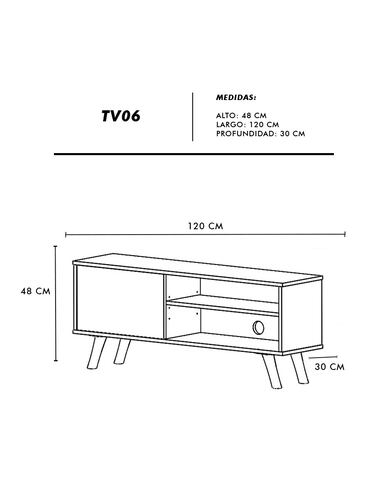 Mueble Para Tv Salvatore Credenza Vintage Con Pasacables 