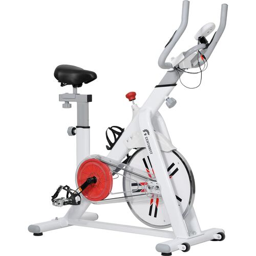 Bicicleta Fija Spinning Estatica 8kg Ejercicio Cardio Blanco