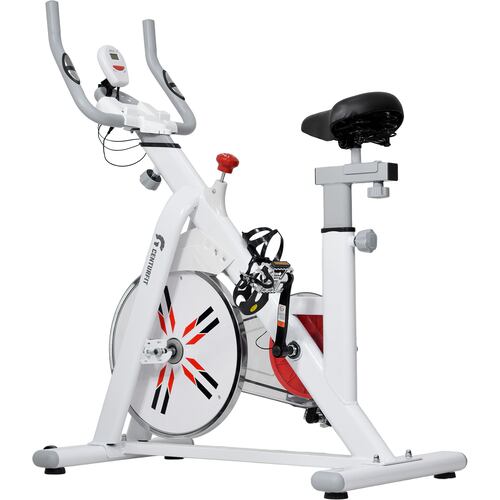 Bicicleta Fija Spinning Estatica 8kg Ejercicio Cardio Blanco