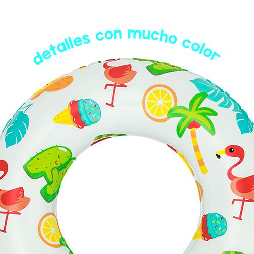 Salvavidas Inflable Infantil Diseño Tropical Mayoreo 2 Pzas